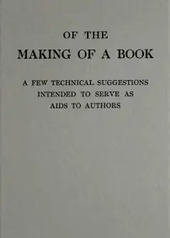 Of The Making Of A Book