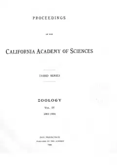 Proceedings Of The California Academy Of Sciences, Series 3, Volume 4 (Zoology)