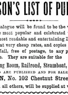 T. B. Peterson’s List Of Publications (1857)