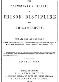 The Pennsylvania Journal Of Prison Discipline And Philanthropy (Vol. Viii, No. Ii, April 1