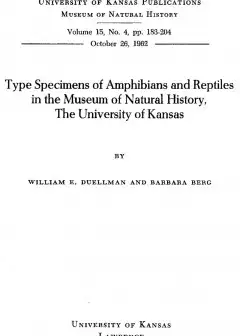 Type Specimens Of Amphibians And Reptiles In The Museum Of Natural History, The University