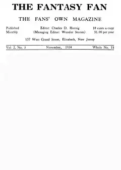 The Fantasy Fan, Volume 2, Number 3, November 1934