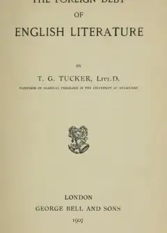 The Foreign Debt Of English Literature